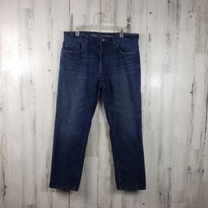 Mens route 66 slim straight dark wash denim jeans size 36X29